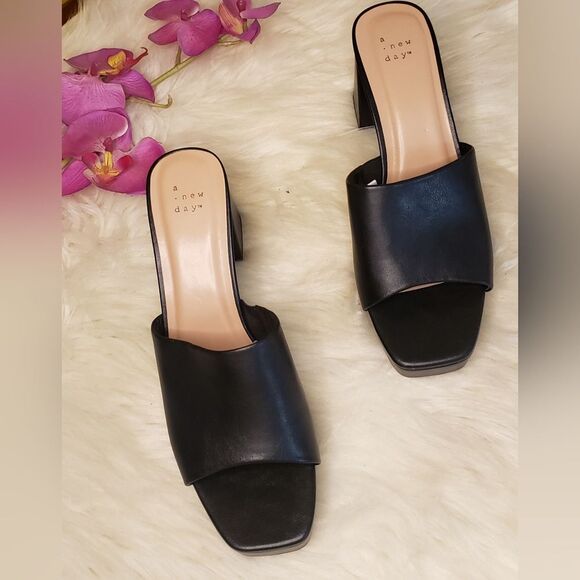 A New Day Women's Black Open Toe Platform Mule Heels Sandals size 11 NWT - Picture 5 of 9